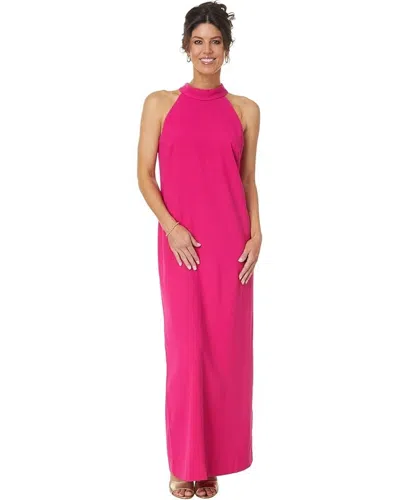 Lilly Pulitzer Alaric Maxi Dress Women Back Slit Halter Neck Party Ddr579 In Pink