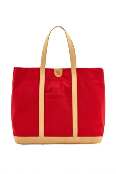 Il Bisonte Women's Caramella Medium Tote Bag In Red/natural In Red