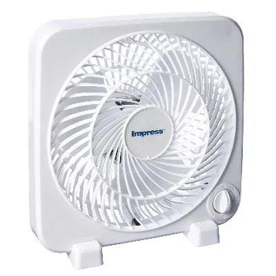 Impress 9-inch 3-speed Box Fan In White
