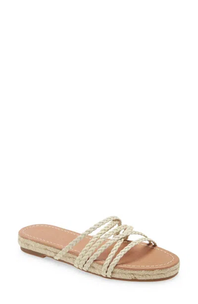 Madewell The Kathryn Sandals Women's Alabaster Espadrille Slide Gal611 In Gold