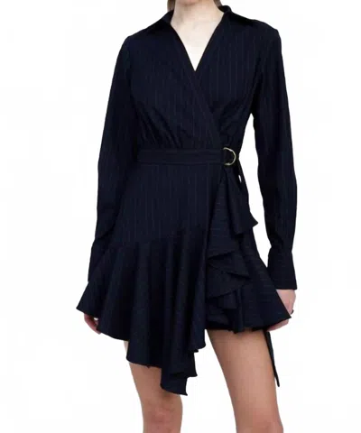 En Saison Prudence Surplice Mini Dress In Navy In Blue