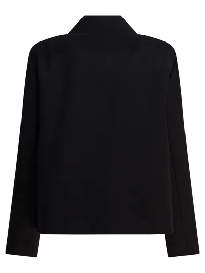 Balenciaga Wool Jacket With Collared Neck And Flap Pockets In Black