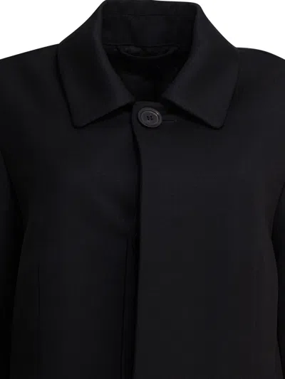 Balenciaga Wool Jacket With Collared Neck And Flap Pockets In Black