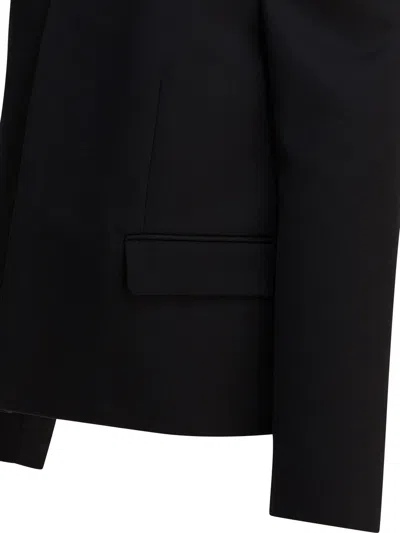 Balenciaga Wool Jacket With Collared Neck And Flap Pockets In Black