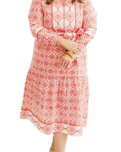 Heart Of Grace The Caroline Maxi Dress In Clementine Court In Pink