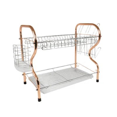Better Chef 16-inch Chrome Dish Rack With Copper Accents In Gold