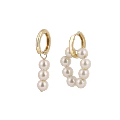 Sohi Women's The Mix-n-match Huggies Hoop Earrings - California Gold In Brown