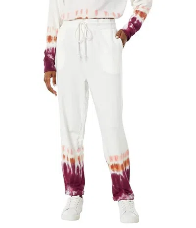 Mod-o-doc Pants Women's White Tie Dye Drawstring Waist Cropped Jdm295 In White