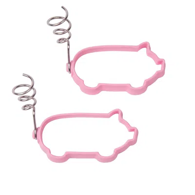 Mobi Little Piggy Silicone Pancake And Egg Molds, Set Of 2 In Pink