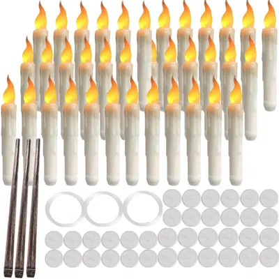 Proxxi 36pcs Floating Candles With Magic Wand Flickering Warm Light Led Flameless Candle Taper Candles For 