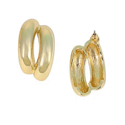 Sohi Women's The Strokes Hoop Earrings - California Gold In Brown