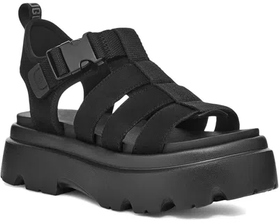 Ugg Cora52698s Sandals Womenblack Nubuck Leather Adjustable Strap Zogg1848 In Multi