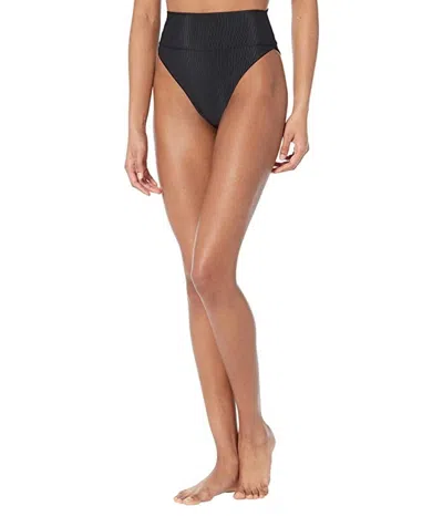 Beach Riot Highway Bottoms Swimwear Women's Black Nylon Stretch Ddr106 In Black