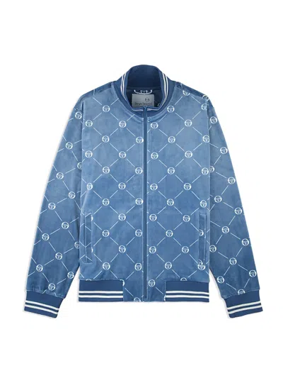 Sergio Tacchini Cosimo Velour Track Jacket In Blue