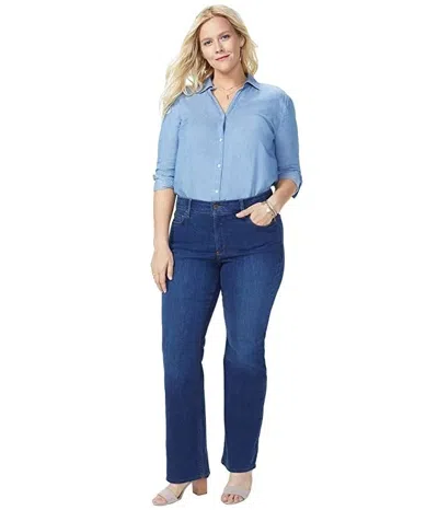 Nydj Barbara Jeans Women's Blue Denim High Rise Zip-fly Bootcut Leg Fts1461 In Blue