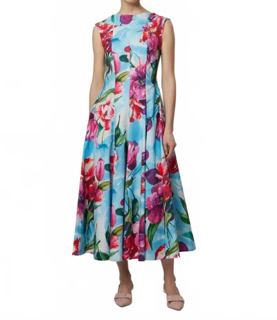 Talbot Runhof Cocktail Midi Dress In Multi In Multi