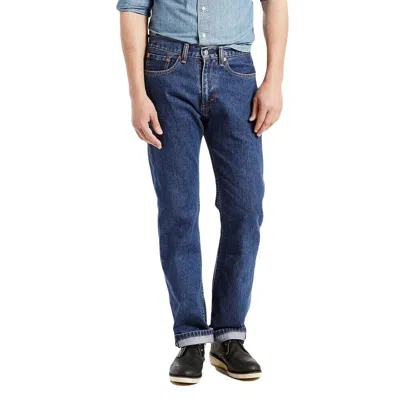 Levi's 505 Jeans Men's Blue Dark Wash Straight Leg Regular Fit Erk1051 In Blue