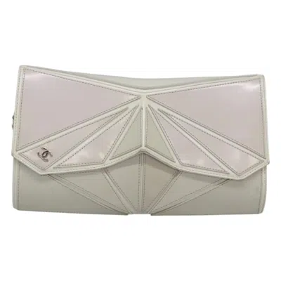 Pre-owned Chanel Midnight Swim Clutch Leather Leather Clutche & Pouche Bag () In Gray