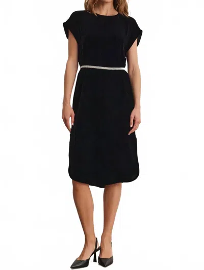 Velvet By Graham & Spencer Harper Silk Velvet Dress In Black In Black