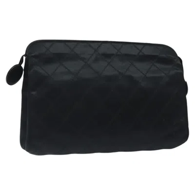 Pre-owned Chanel Vintage Clutch Silk Satin Clutche & Pouche Bag () In Black