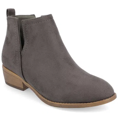 Journee Collection Journee Womens Rimi Pull On Stacked Heel Booties In Gray