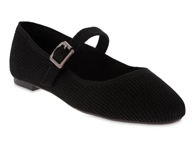 Mia Women's Mary Jane Strap Knit Flats In Animal Print