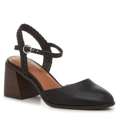 Lucky Brand Ravynna Pumps Women's Us Black Leather Braided Block Heel Gal869 In Multi