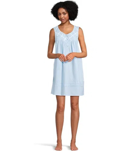 Eileen West Everyday Chemise Women's Blue 100% Cotton Sleepwear Gbo504 In Multi