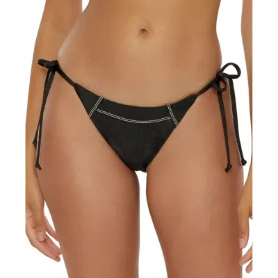 Becca Color Sheen Bikini Bottom Women's Black Tie Side Swimwear Kfc82 In Black