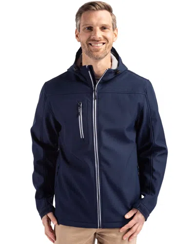 Clique Telemark Eco Stretch Softshell Full Zip Mens Hooded Jacket In Blue
