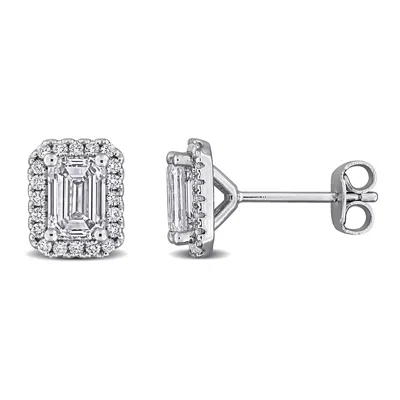 Mimi & Max Lab Grown Diamond Stud Earrings Sterling Silver 1 3/8 To 2ct Tdw In Metallic