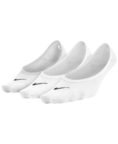 Nike Women's Everyday Lightweight Training Footie Socks (3 Pairs) In White/black