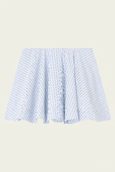 Ganni Stripe Mini Circle Skirt In Lavender Lustre