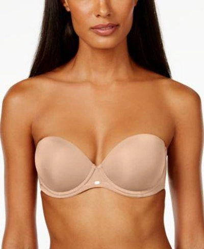 Shop Calvin Klein Naked Glamour Strapless Push Up Bra F3493 In Buff