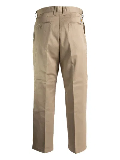 Carhartt Canali Long Sleeves Suede Detail Polo In Gray