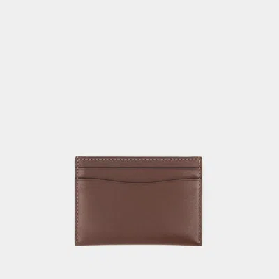 Coach Refined Calf Leather Essential Card Case In Brown