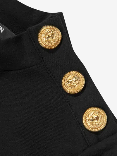 Balmain Girls Monogram Logo Top In Black