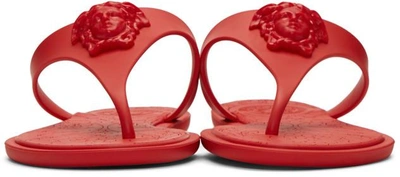 Shop Versace Red Medusa Sandals