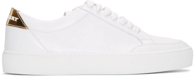 Burberry White Westford Trainers In Optic White