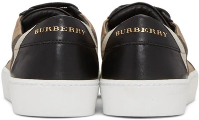 Shop Burberry Black Salmond Check Sneakers