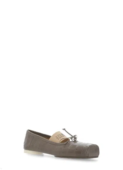 Mm6 Maison Margiela Flat Shoes In Gray