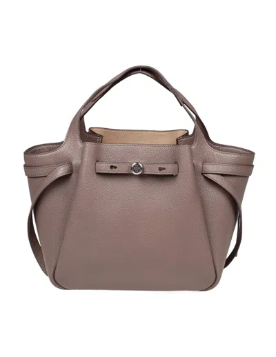 Tory Burch Leather Satchel Bag In Brown