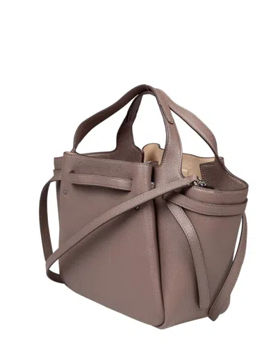 Tory Burch Leather Satchel Bag In Brown