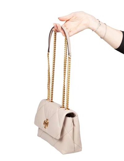 Tory Burch Leather Shoulder Bag In Gray