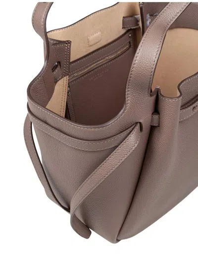 Tory Burch Leather Satchel Bag In Brown