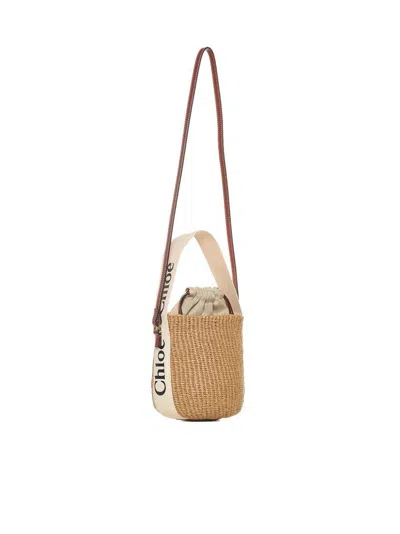 Chloé "woody" Bucket Bag In Brown