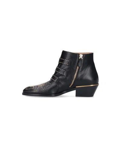 Chloé "susan" Ankle Boots In Leather In Black