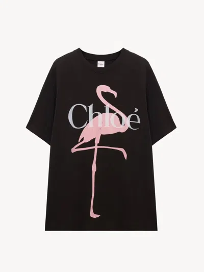 Chloé Generous Logo T-shirt In Cotton Jersey In Black