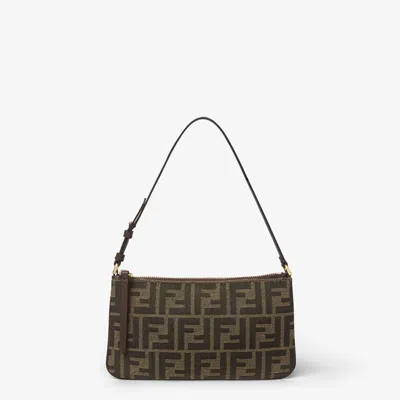 Fendi Baguette Patterned Tote Bag In Brown