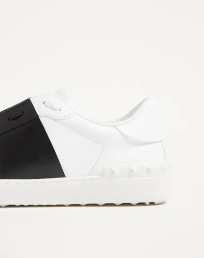 Valentino Garavani Open Leather Sneakers With Contrast Band And Stud Details Shoes In White